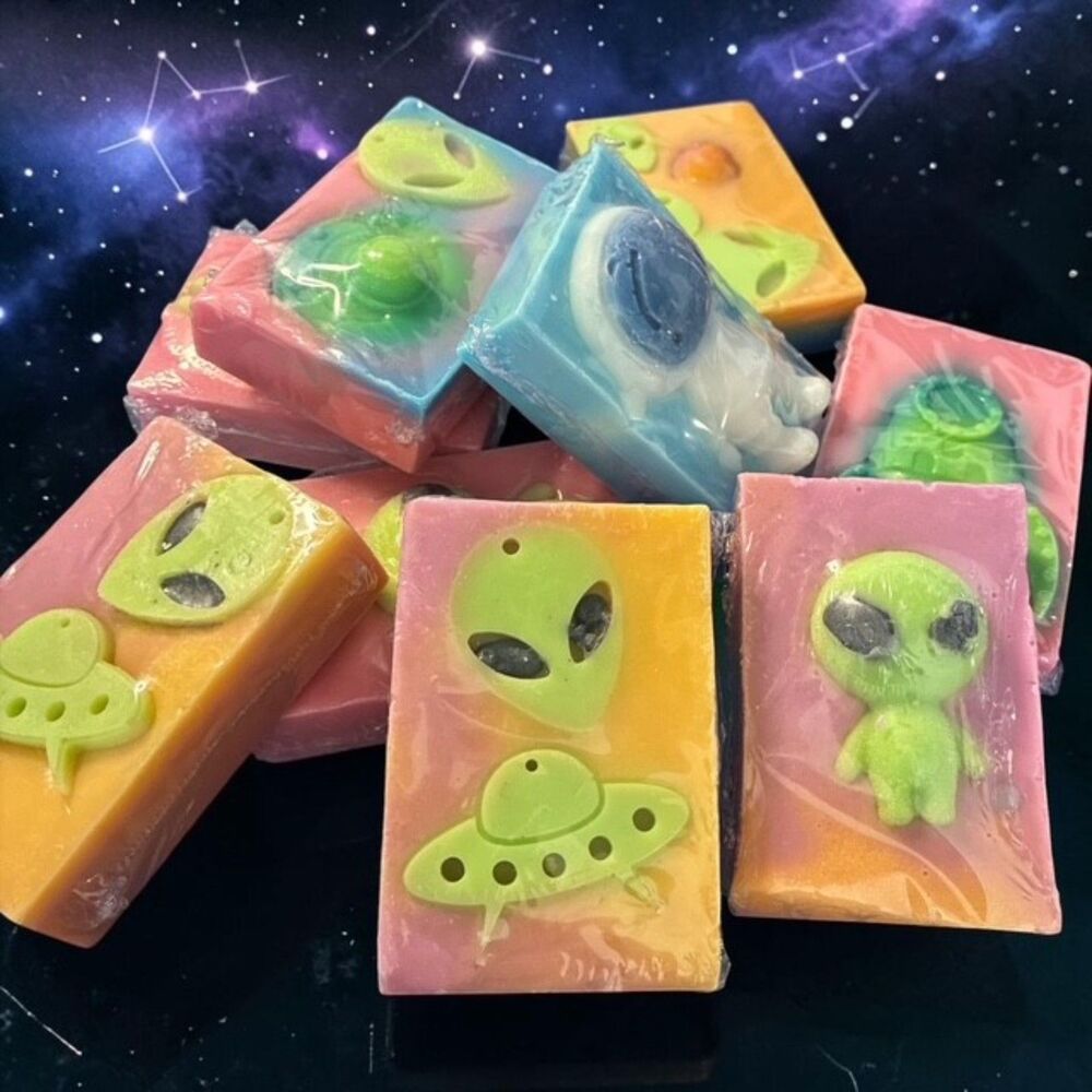 Handcrafted Alien Soap | Space UFO Novelty Soap | Shea Mango Cocoa Butter